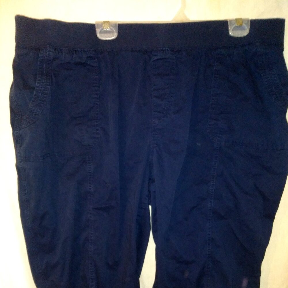 Catherine's Twill Stretch Waist Pants Woman's Size X3 Navy